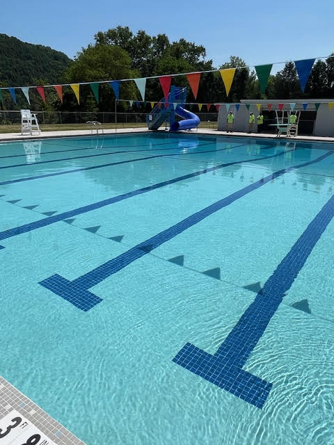 Pool lanes on a sunny day